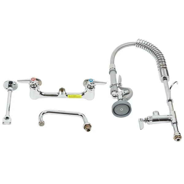 T&S Brass And Bronze Works T&S MPZ-8WLN-06 EasyInstall Wall Mounted 22 1/8" High Mini Pre-Rinse Faucet With Adjustable 8" Centers, 1.15 GPM Spray Valve, 24" Hose, 6" Add-On Faucet, And 6" Wall Bracket 6 T&S Brass And Bronze Works T&S MPZ-8WLN-06 EasyInstall Wall Mounted 22 1/8" High Mini Pre-Rinse Faucet With Adjustable 8" Centers, 1.15 GPM Spray Valve, 24" Hose, 6" Add-On Faucet, And 6" Wall Bracket - Image 4