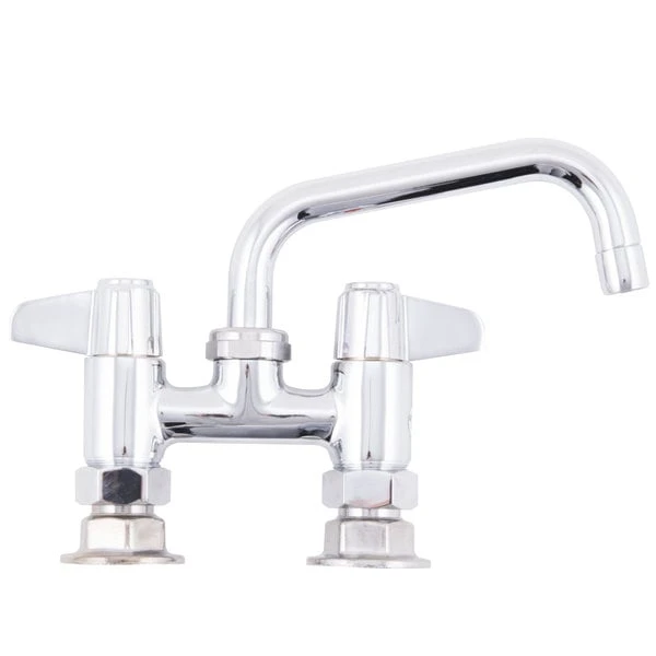 T&S Brass And Bronze Works Equip By T&S 5F-4DLX06 Deck Mounted Faucet With 4" Adjustable Centers, 6 1/8" Swing Spout, 5.2 GPM Laminar Flow Device, Cerama Cartridges, And Lever Handles 4 T&S Brass And Bronze Works Equip By T&S 5F-4DLX06 Deck Mounted Faucet With 4" Adjustable Centers, 6 1/8" Swing Spout, 5.2 GPM Laminar Flow Device, Cerama Cartridges, And Lever Handles - Image 2