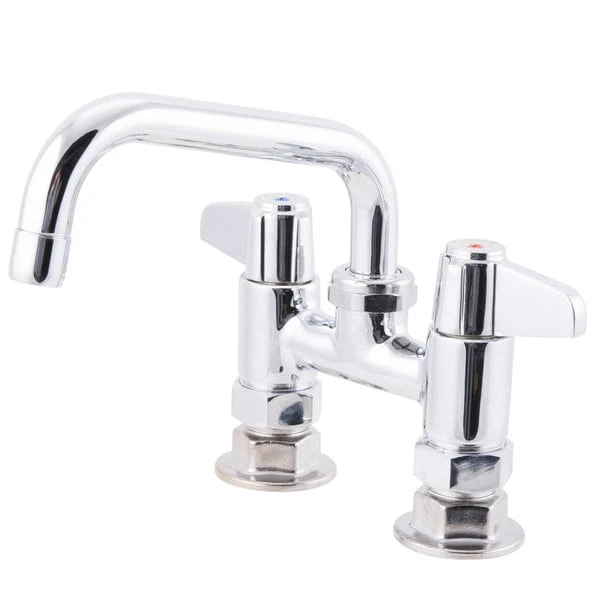 T&S Brass And Bronze Works Equip By T&S 5F-4DLX06 Deck Mounted Faucet With 4" Adjustable Centers, 6 1/8" Swing Spout, 5.2 GPM Laminar Flow Device, Cerama Cartridges, And Lever Handles 3 T&S Brass And Bronze Works Equip By T&S 5F-4DLX06 Deck Mounted Faucet With 4" Adjustable Centers, 6 1/8" Swing Spout, 5.2 GPM Laminar Flow Device, Cerama Cartridges, And Lever Handles