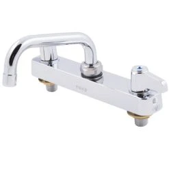 T&S Brass And Bronze Works Equip By T&S 5F-8CLX06 Deck Mounted Workboard Faucet With 6 1/8" Swing Spout, 8" Centers, 5.03 GPM Laminar Flow Device, Cerama Cartridges, And Lever Handles -T&S Brass Shop 1212650