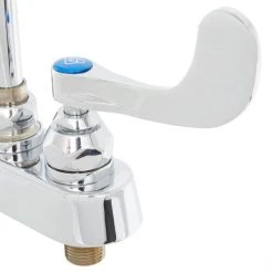 T&S Brass And Bronze Works T&S B-1141-04 Deck Mount Workboard Faucet With 4" Centers, 5 3/4" Gooseneck Spout, 4" Wrist Action Handles, Escutcheon, And Tailpieces -T&S Brass Shop 1214311