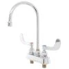 T&S Brass And Bronze Works T&S B-1141-04 Deck Mount Workboard Faucet With 4" Centers, 5 3/4" Gooseneck Spout, 4" Wrist Action Handles, Escutcheon, And Tailpieces 2 T&S Brass And Bronze Works T&S B-1141-04 Deck Mount Workboard Faucet With 4" Centers, 5 3/4" Gooseneck Spout, 4" Wrist Action Handles, Escutcheon, And Tailpieces -T&S Brass Shop 1214323