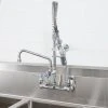 T&S Brass And Bronze Works T&S MPY-8WLN-08 EasyInstall Wall Mounted 22 1/4" High Mini Pre-Rinse Faucet With Adjustable 8" Centers, Low Flow Spray Valve, 24" Hose, 8" Add-On Faucet, And 6" Wall Bracket -T&S Brass Shop 1216647