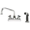 Advance Tabco A-29 Deck Mount Faucet With 4" Centers, Gooseneck Nozzle, And Melt Down Spray Nozzle -T&S Brass Shop 1261794
