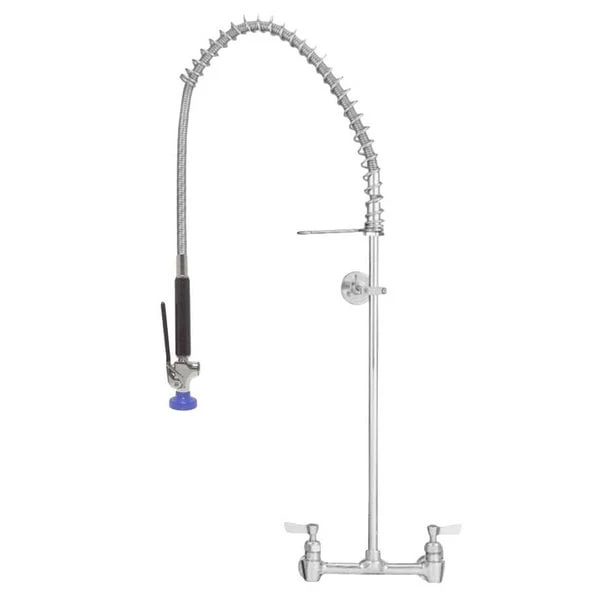 Fisher 13390 Backsplash Mounted 38" High Pre-Rinse Faucet With 8" Centers And Wall Bracket 3 Fisher 13390 Backsplash Mounted 38" High Pre-Rinse Faucet With 8" Centers And Wall Bracket