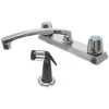 Advance Tabco K-58 Deck Mounted Faucet With 8" Swing Spout, 8" Centers, 2 GPM Aerator, Side Spray, And Canopy Handles