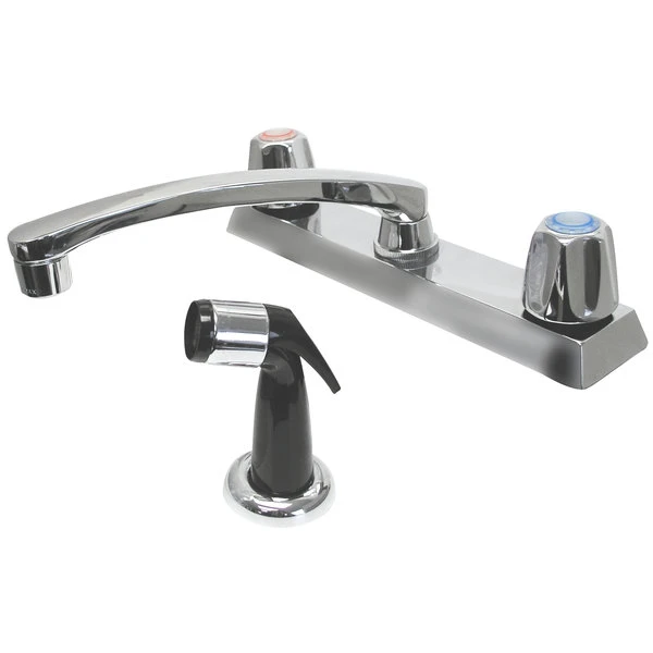 Advance Tabco K-58 Deck Mounted Faucet With 8" Swing Spout, 8" Centers, 2 GPM Aerator, Side Spray, And Canopy Handles 3 Advance Tabco K-58 Deck Mounted Faucet With 8" Swing Spout, 8" Centers, 2 GPM Aerator, Side Spray, And Canopy Handles