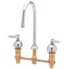 Advance Tabco K-132 Deck Mounted Faucet With 5 1/2" Gooseneck Spout, 8" Centers, Stream Regulator Outlet, Eterna Cartridges, And Lever Handles -T&S Brass Shop 1297721