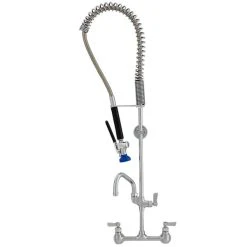 Fisher 34460 Backsplash Mounted Pre-Rinse Faucet With 8" Centers, 12" Add-On Faucet, And Wall Bracket
