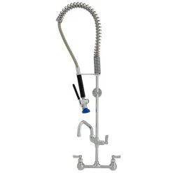 Fisher 34452 Backsplash Mounted Pre-Rinse Faucet With 8" Centers, 10" Add-On Faucet, And Wall Bracket