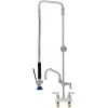 Fisher 50768 Deck Mounted Pre-Rinse Faucet With 4" Centers, Swivel Arm, 6" Add-On Faucet, And Wall Bracket