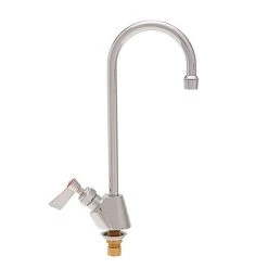 Fisher 3016 Deck Mounted Faucet With 5 1/2" Rigid Gooseneck Nozzle, 2.2 GPM Aerator, And Lever Handle
