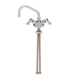 Fisher 3113 Deck Mounted Faucet With Flex Inlets, 12" Swing Nozzle, 2.2 GPM Aerator, And Lever Handles