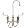 Fisher 98655 Deck Mounted Faucet With Widelength Deck, 3 1/2" Rigid Gooseneck Nozzle, 2.2 GPM Aerator, And Wrist Handles -T&S Brass Shop 1323157