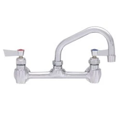 Fisher 13277 Backsplash Mounted Faucet With 8" Centers, 14" Swing Nozzle, 2.2 GPM Aerator, And Lever Handles