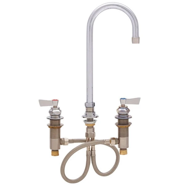 Fisher 1899 Deck Mounted Faucet With Widespread Deck, 5 1/2" Swivel Gooseneck Nozzle, 2.2 GPM Aerator, And Lever Handles 3 Fisher 1899 Deck Mounted Faucet With Widespread Deck, 5 1/2" Swivel Gooseneck Nozzle, 2.2 GPM Aerator, And Lever Handles