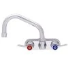 Fisher 3613 Backsplash Mounted Faucet With 4" Centers, 12" Swing Nozzle, 2.2 GPM Aerator, And Lever Handles -T&S Brass Shop 1353502