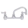 Fisher 3253 Wall Mounted Faucet With 8" Centers, 12" Swing Nozzle, 2.2 GPM Aerator, And Lever Handles -T&S Brass Shop 1353994
