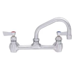 Fisher 3253 Wall Mounted Faucet With 8" Centers, 12" Swing Nozzle, 2.2 GPM Aerator, And Lever Handles