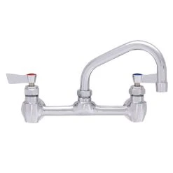 Fisher 3254 Wall Mounted Faucet With 8" Centers, 14" Swing Nozzle, 2.2 GPM Aerator, And Lever Handles