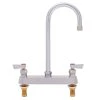 Fisher 1848 Deck Mounted Faucet With 8" Centers, 3 1/2" Rigid Gooseneck Nozzle, 2.2 GPM Aerator, And Lever Handles -T&S Brass Shop 1354011