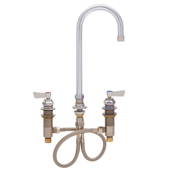 Fisher 1910 Deck Mounted Faucet With Widespread Deck, 3 1/2" Swivel Gooseneck Nozzle, 2.2 GPM Aerator, And Lever Handles 3 Fisher 1910 Deck Mounted Faucet With Widespread Deck, 3 1/2" Swivel Gooseneck Nozzle, 2.2 GPM Aerator, And Lever Handles