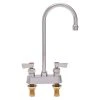 Fisher 3525 Deck Mounted Faucet With 4" Centers, 3 1/2" Swivel Gooseneck Nozzle, 2.2 GPM Aerator, And Lever Handles -T&S Brass Shop 1354714