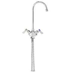 Fisher 3115 Deck Mounted Faucet With Flex Inlets, 5 1/2" Swivel Gooseneck Nozzle, 2.2 GPM Aerator, And Lever Handles