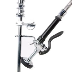 T&S Brass And Bronze Works Equip By T&S 5PR-8D14 Deck Mounted 38 1/4" High Pre-Rinse Faucet With 8" Adjustable Centers, 44" Hose, 14" Add-On Faucet, And 6" Wall Bracket -T&S Brass Shop 136356