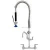 Fisher 73328 Low Profile Backsplash Mounted Pre-Rinse Faucet With 8" Centers, 15" Hose, 8" Add-On Faucet, And Wall Bracket