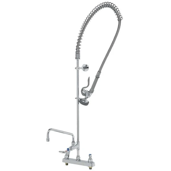 T&S Brass And Bronze Works T&S B-5120-12-CR-B EasyInstall Deck Mounted Pre-Rinse Faucet With 8" Centers, 44" Hose, 12" Add-On Faucet, 1.15 GPM Spray Valve, And Cerama Cartridges 4 T&S Brass And Bronze Works T&S B-5120-12-CR-B EasyInstall Deck Mounted Pre-Rinse Faucet With 8" Centers, 44" Hose, 12" Add-On Faucet, 1.15 GPM Spray Valve, And Cerama Cartridges - Image 2
