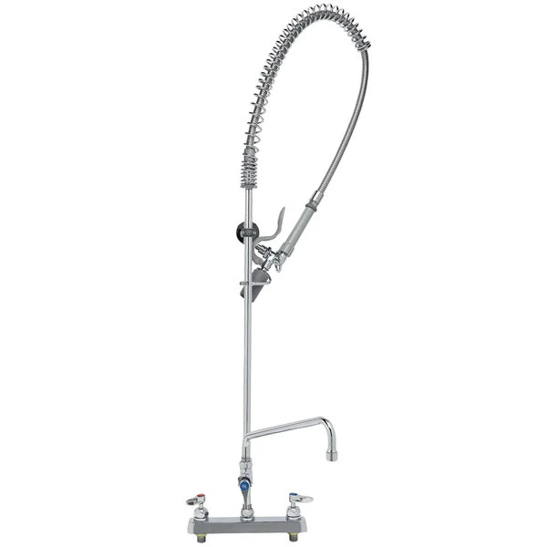 T&S Brass And Bronze Works T&S B-5120-12-CRBJ EasyInstall Deck Mounted Pre-Rinse Faucet With 8" Centers, 44" Hose, 12" Add-On Faucet, 1.07 GPM Spray Valve, And Cerama Cartridges 3 T&S Brass And Bronze Works T&S B-5120-12-CRBJ EasyInstall Deck Mounted Pre-Rinse Faucet With 8" Centers, 44" Hose, 12" Add-On Faucet, 1.07 GPM Spray Valve, And Cerama Cartridges