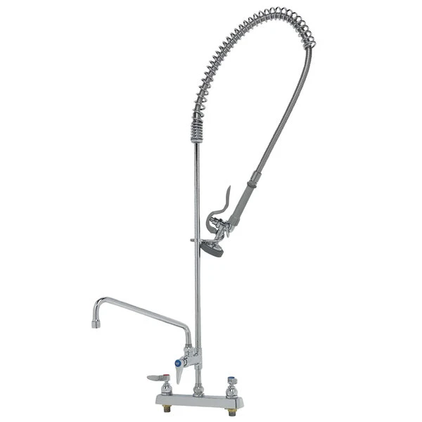 T&S Brass And Bronze Works T&S B-5120-B EasyInstall Deck Mounted Pre-Rinse Faucet With Adjustable 8" Centers, 44" Hose, 1.15 GPM Spray Valve, And Eterna Cartridges 4 T&S Brass And Bronze Works T&S B-5120-B EasyInstall Deck Mounted Pre-Rinse Faucet With Adjustable 8" Centers, 44" Hose, 1.15 GPM Spray Valve, And Eterna Cartridges - Image 2