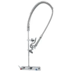 T&S Brass And Bronze Works T&S B-5125-B EasyInstall Wall Mounted Pre-Rinse Faucet With 8" Centers, 44" Hose, 1.15 GPM Spray Valve, And Eterna Cartridges