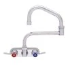 Fisher 62391 Wall Mounted Stainless Steel Faucet With 4" Centers, 13" Double-Jointed Swing Nozzle, 2.2 GPM Aerator, And Lever Handles -T&S Brass Shop 1447430