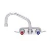 Fisher 62448 Backsplash Mounted Stainless Steel Faucet With 4" Centers, 6" Swing Nozzle, 2.2 GPM Aerator, And Lever Handles 2 Fisher 62448 Backsplash Mounted Stainless Steel Faucet With 4" Centers, 6" Swing Nozzle, 2.2 GPM Aerator, And Lever Handles -T&S Brass Shop 1448348