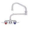 Fisher 62278 Wall Mounted Stainless Steel Faucet With 4" Centers, 15" Double-Jointed Swing Nozzle, 2.2 GPM Aerator, And Lever Handles