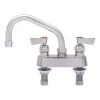 Fisher 53775 Deck Mounted Stainless Steel Faucet With 4" Centers, 12" Swing Spout, 2.2 GPM Aerator, And Lever Handles -T&S Brass Shop 1449778