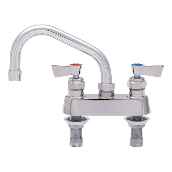 Fisher 53775 Deck Mounted Stainless Steel Faucet With 4" Centers, 12" Swing Spout, 2.2 GPM Aerator, And Lever Handles 3 Fisher 53775 Deck Mounted Stainless Steel Faucet With 4" Centers, 12" Swing Spout, 2.2 GPM Aerator, And Lever Handles