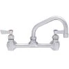 Fisher 53104 Wall Mounted Stainless Steel Faucet With 8" Centers, 6" Swing Nozzle, 2.2 GPM Aerator, And Lever Handles 1 Fisher 53104 Wall Mounted Stainless Steel Faucet With 8" Centers, 6" Swing Nozzle, 2.2 GPM Aerator, And Lever Handles -T&S Brass Shop 1451070