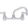 Fisher 53139 Wall Mounted Stainless Steel Faucet With 8" Centers, 12" Swing Nozzle, 2.2 GPM Aerator, And Lever Handles -T&S Brass Shop 1452470