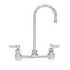 Fisher 53279 Wall Mounted Stainless Steel Faucet With 8" Centers, 5 1/2" Swivel Gooseneck Nozzle, 2.2 GPM Aerator, And Lever Handles 1 Fisher 53279 Wall Mounted Stainless Steel Faucet With 8" Centers, 5 1/2" Swivel Gooseneck Nozzle, 2.2 GPM Aerator, And Lever Handles -T&S Brass Shop 1452484
