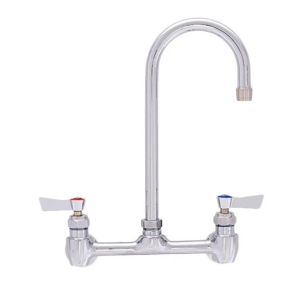 Fisher 53279 Wall Mounted Stainless Steel Faucet With 8" Centers, 5 1/2" Swivel Gooseneck Nozzle, 2.2 GPM Aerator, And Lever Handles 3 Fisher 53279 Wall Mounted Stainless Steel Faucet With 8" Centers, 5 1/2" Swivel Gooseneck Nozzle, 2.2 GPM Aerator, And Lever Handles