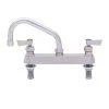 Fisher 57649 Deck Mounted Stainless Steel Faucet With 8" Centers, 8" Swing Nozzle, 2.2 GPM Aerator, And Lever Handles -T&S Brass Shop 1454289