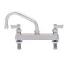 Fisher 57665 Deck Mounted Stainless Steel Faucet With 8" Centers, 12" Swing Nozzle, 2.2 GPM Aerator, And Lever Handles