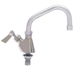 Fisher 58033 Deck Mounted Stainless Steel Faucet With 12" Swing Nozzle, 2.2 GPM Aerator, And Lever Handle