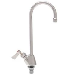 Fisher 58149 Deck Mounted Stainless Steel Faucet With 5 1/2" Swivel Gooseneck Nozzle, 2.2 GPM Aerator, And Lever Handle