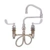 Fisher 59439 Deck Mounted Stainless Steel Faucet With Widespread Deck, 21" Double-Jointed Swing Nozzle, 2.2 GPM Aerator, And Wrist Handles -T&S Brass Shop 1461921