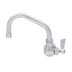 Fisher 67644 Wall Mounted Stainless Steel Faucet With 12" Swing Nozzle, 2.2 GPM Aerator, And Lever Handle