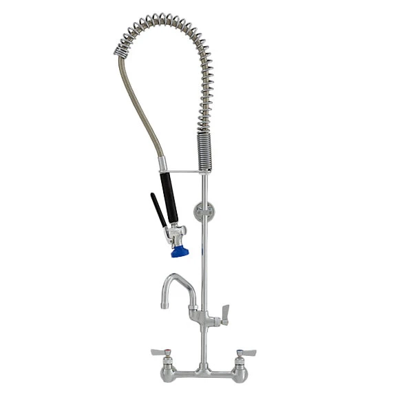 Fisher 68128 Backsplash Mounted Stainless Steel Pre-Rinse Faucet With 8" Centers, 36" Hose, 12" Add-On Faucet, And Wall Bracket 3 Fisher 68128 Backsplash Mounted Stainless Steel Pre-Rinse Faucet With 8" Centers, 36" Hose, 12" Add-On Faucet, And Wall Bracket